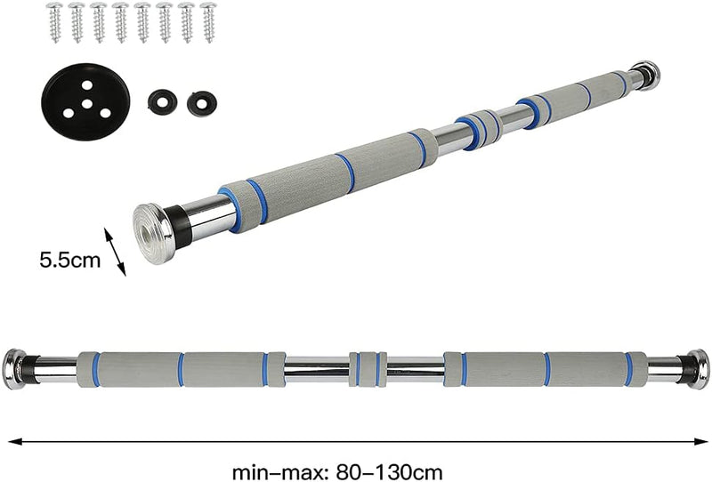 XUANYU Klimmzugstange Türrahmen ohne Schrauben Teleskopische Klimmzugstange für Tür 80-130 cm Pull u