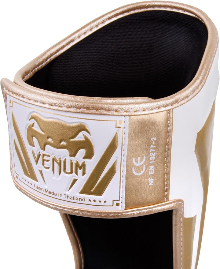 Venum Elite Boxen Schienbeinschutz XL Weiss / Gold, XL Weiss / Gold
