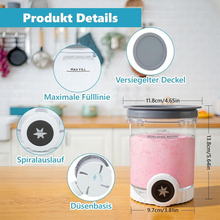 Nepfaivy Behälter für Ninja Swirl by Creami - 2er-Set Eiscremebecher und Deckel Kompatibel mit Ninja