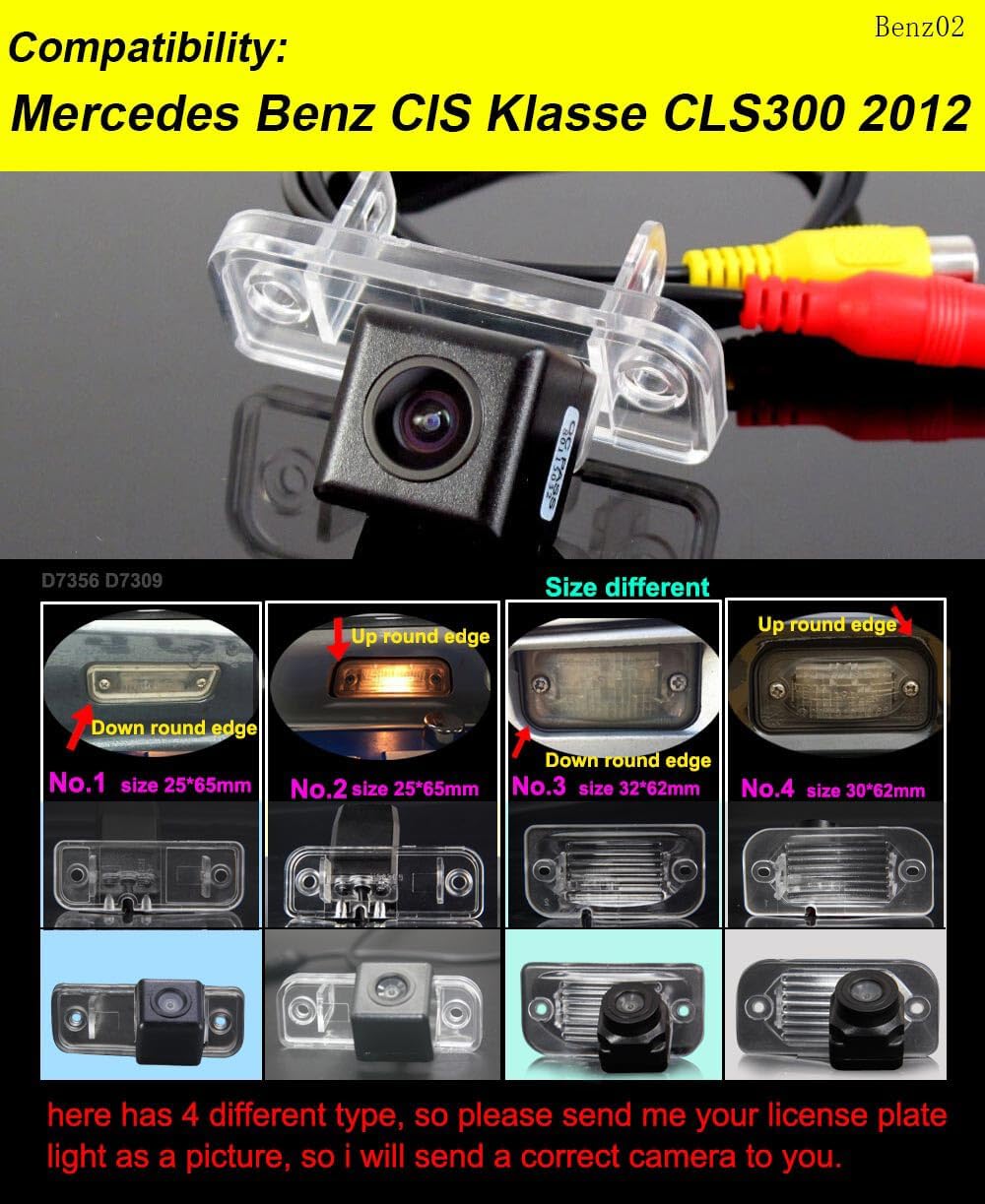 Einparkkamera Wasserdicht Nachtsicht HD Rückfahrkamera Ersatz für Mercedes Benz CLS Klasse CLS300 20