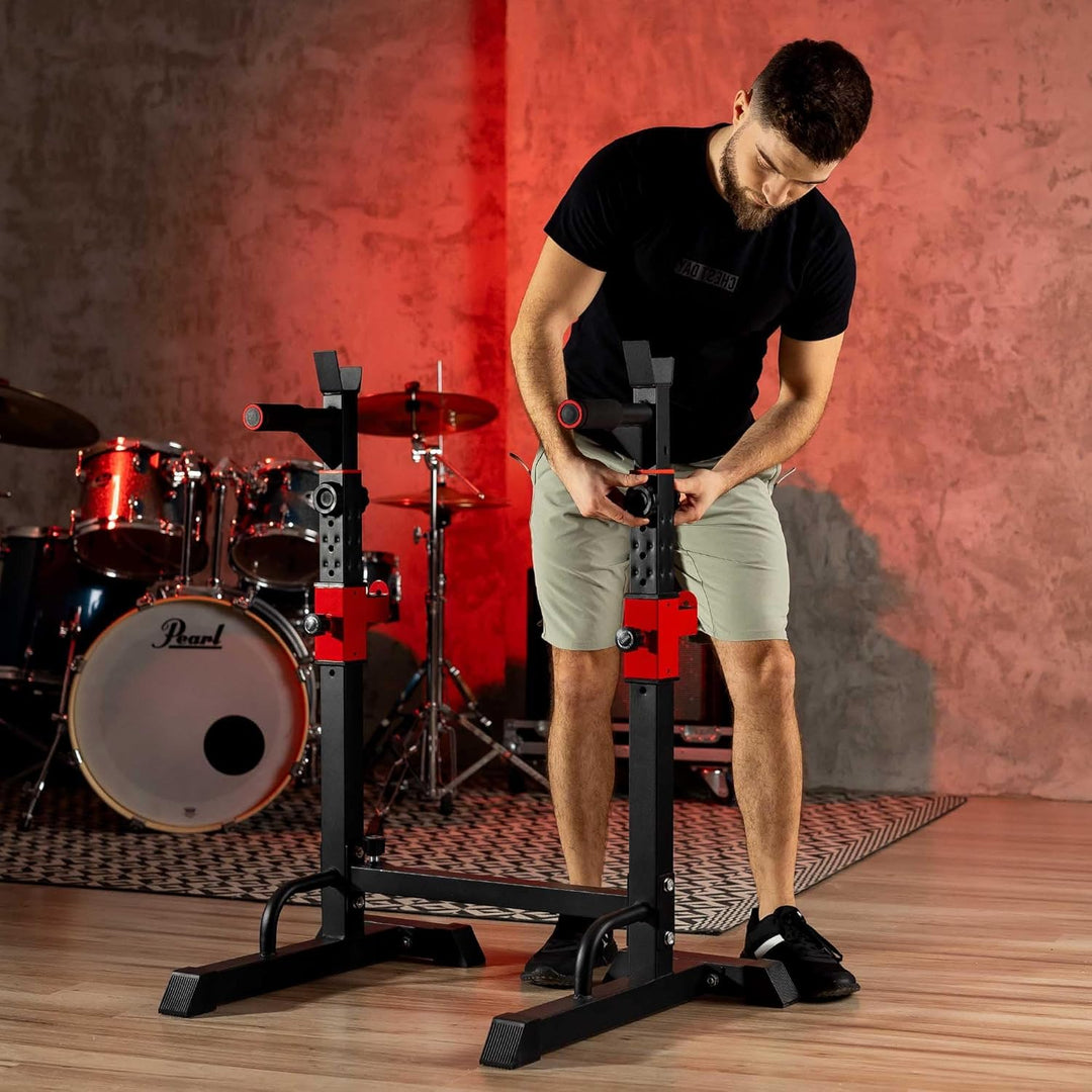 Hop-Sport verstellbare Hantelablage für Langhantel HS-1004L – Squat Rack Kniebeugenständer bis 250kg