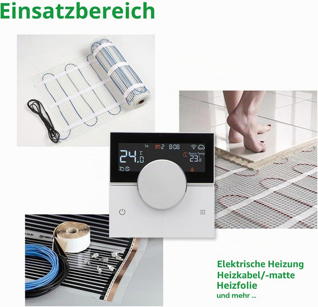 Wengart Smart Raumthermostat WG12 WiFi für Smart-Home-Besitzer zur Unterputz-Montage in 60mm Dosen o