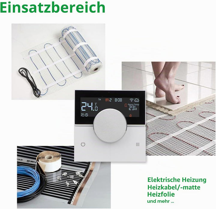 Wengart Smart Raumthermostat WG12 WiFi für Smart-Home-Besitzer zur Unterputz-Montage in 60mm Dosen o