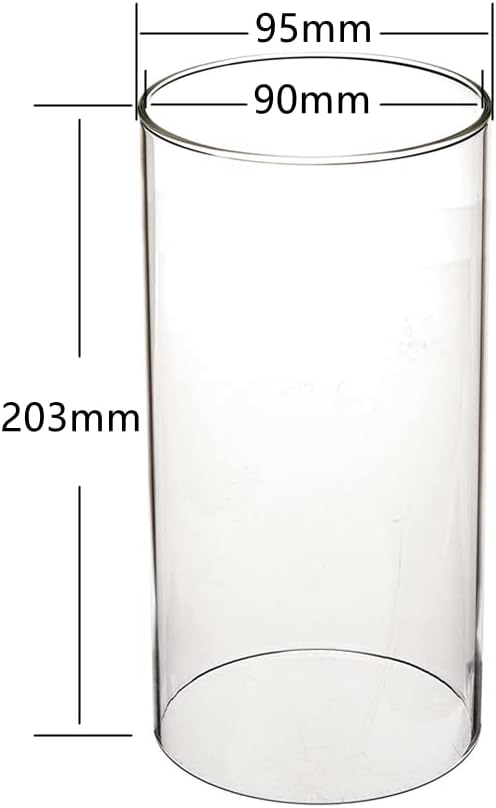 Set mit 2 zylindrischen Kerzenhaltern aus Glas, Kerzenhalter aus Glas ohne Boden, transparenter Kerz