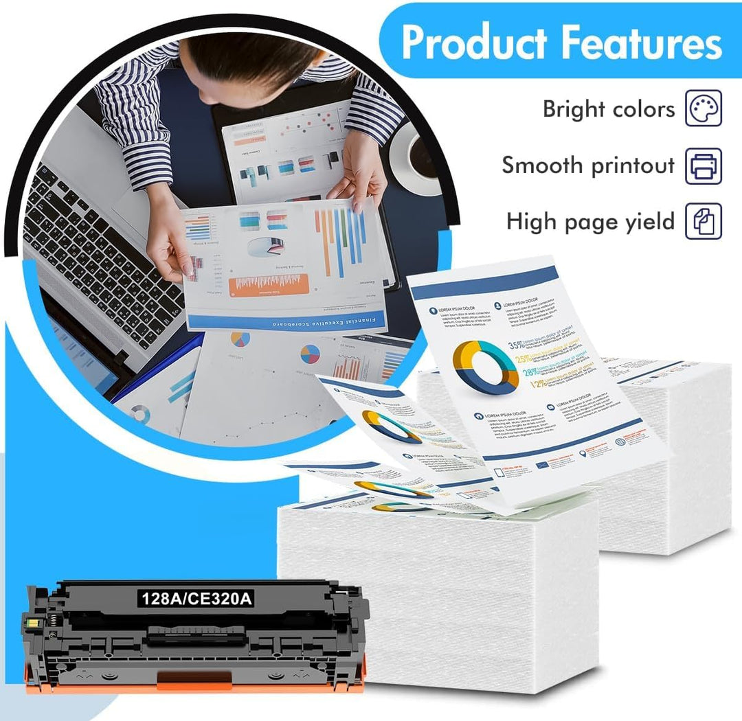 128A CE320A Toner Kompatibel für HP 128A Schwarz CE320A Laserjet Pro CM1415FN Color MFP CP1525N CP15
