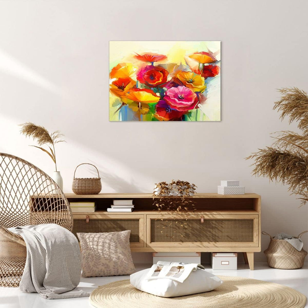 Bilder auf Leinwand Blumen Frühling Flora Garten Leinwandbild 70x50cm Wandbilder Dekoration Wohnzimm
