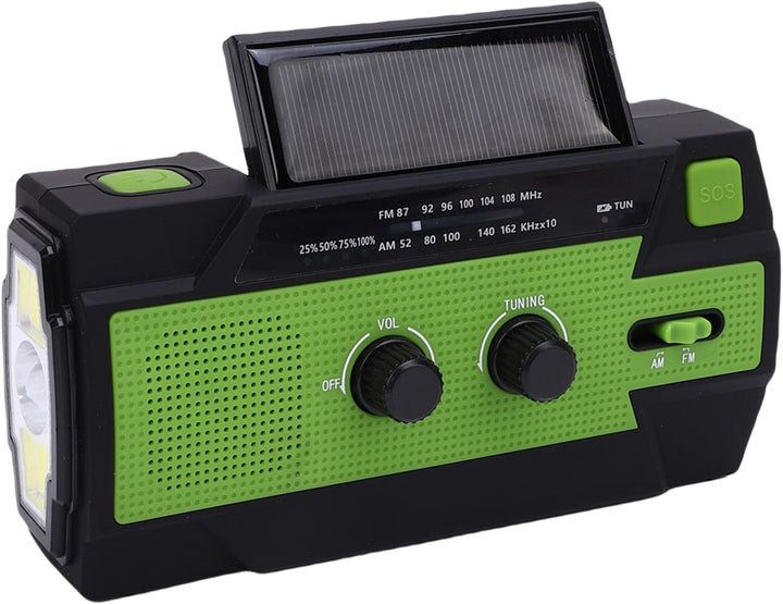 TOPINCN Notfallradio, 4000 MAh Handkurbel, Tragbares Solarradio, Wetterradio, Taschenlampe, Notstrom