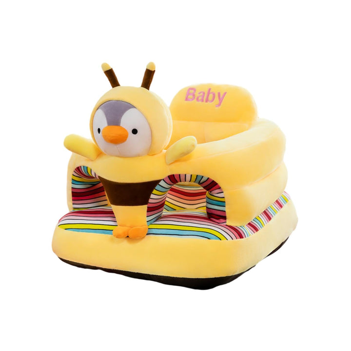 Kleinkind-Stützsitz, Tier-Sofa-Sitz, Plüsch + PP-Baumwolle, Futon, Kleinkind-Sitzkissen, Gelb, 45 x