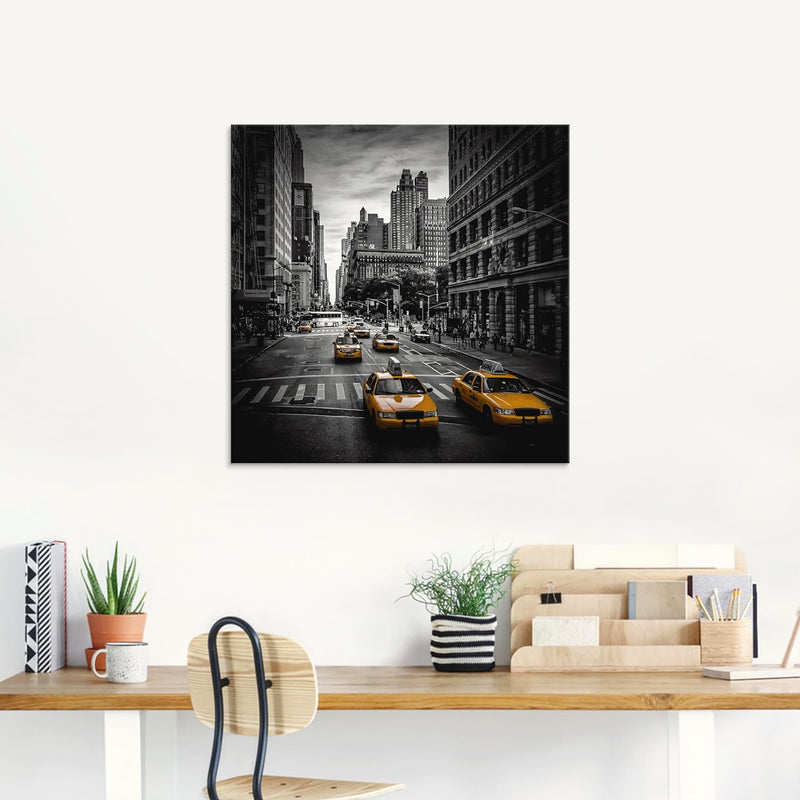 ARTland Glasbilder Wandbild Glas Bild einteilig 50x50 cm Quadratisch Amerika New York City Manhattan