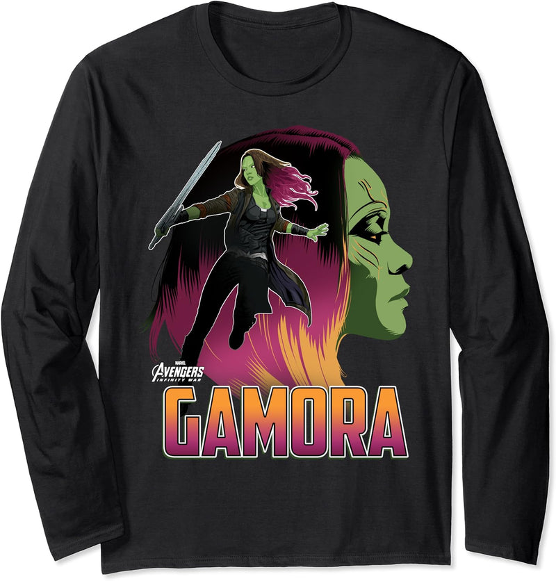 Marvel Infinity War Gamora Head Profile Langarmshirt