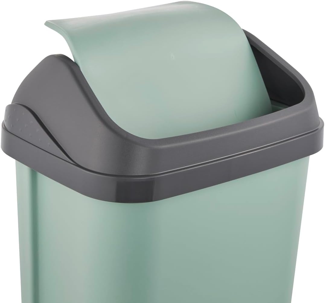 keeeper Mülleimer mit Schwingdeckel, 25 l, 33,5 x 25,5 x 53,5 cm, Swantje, Grün (Nordic Green) Nordi