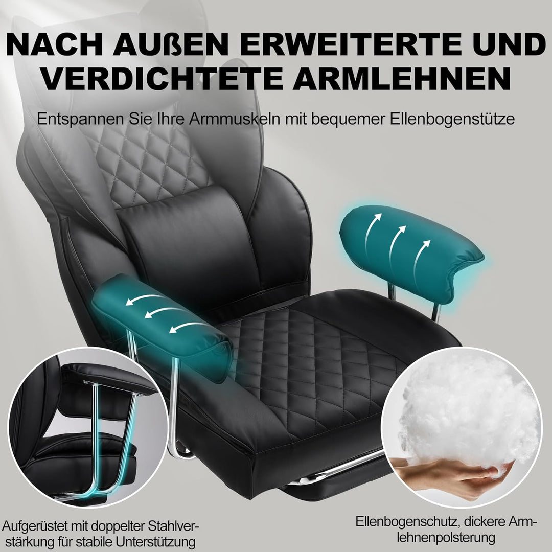 GTPLAYER Gaming Stuhl, Bürostuhl mit Taschenfeder-Lendenwirbelstütze, breiter Büro-Computersessel mi