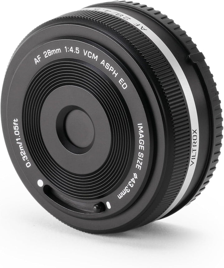 VILTROX 28mm f4.5 Pancake Objektiv für Sony E, Autofokus 28mm f/4.5 FE Chips-Size Ultra-Thin Full Fr