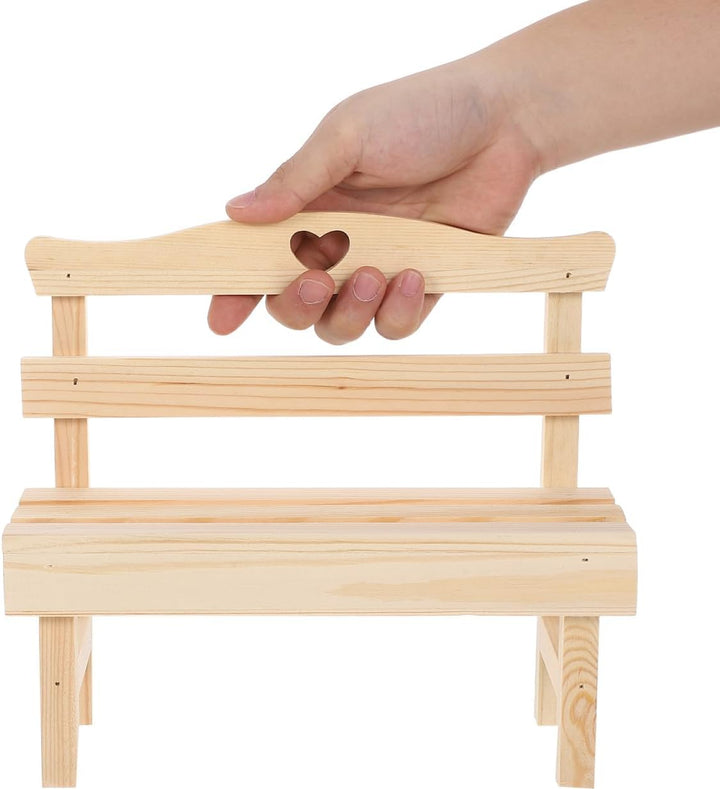 GALPADA Kleiner Bank aus Natürlichem Kiefernholz Dekorative Holzbank Kleine Zimmerdekoration Umweltf