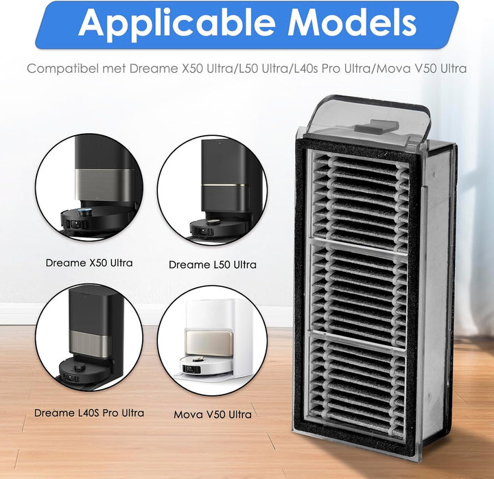 (4 Stück) X50 Ultra Ersatz-HEPA-Filter Kompatibel mit Dreame X50 Ultra/ L40S Pro Ultra/ X50 Mmaster/