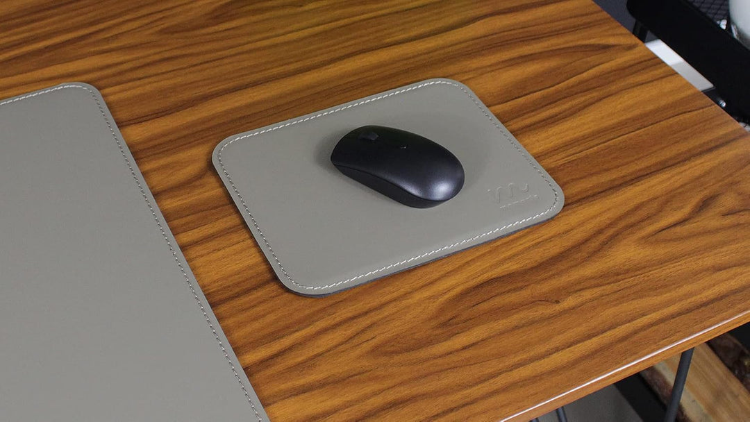 Memoria Mauspad ARTHUR | Regeneriertes Leder | Mausunterlage Mousepad (Schiefer, 25 cm x 20 cm) Schi