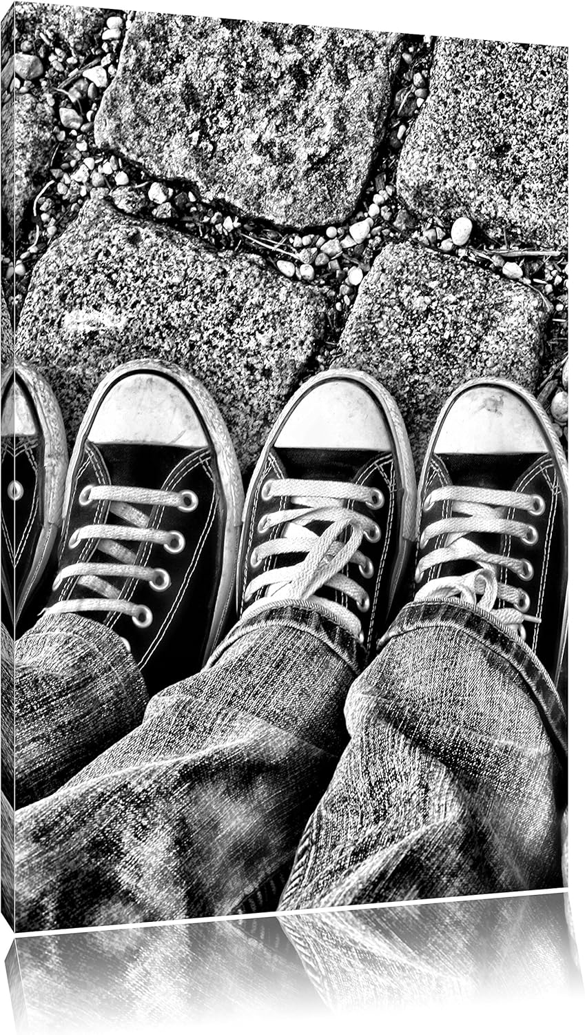 Pixxprint Trendige Schuhe als Leinwandbild | Grösse: 100x70 | Wandbild| Kunstdruck | fertig bespannt
