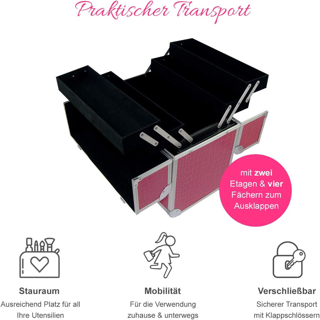N&BF Profi Kosmetikkoffer gross Alu Friseurkoffer Schminkkoffer Multikoffer Nagelkoffer Beautycase a
