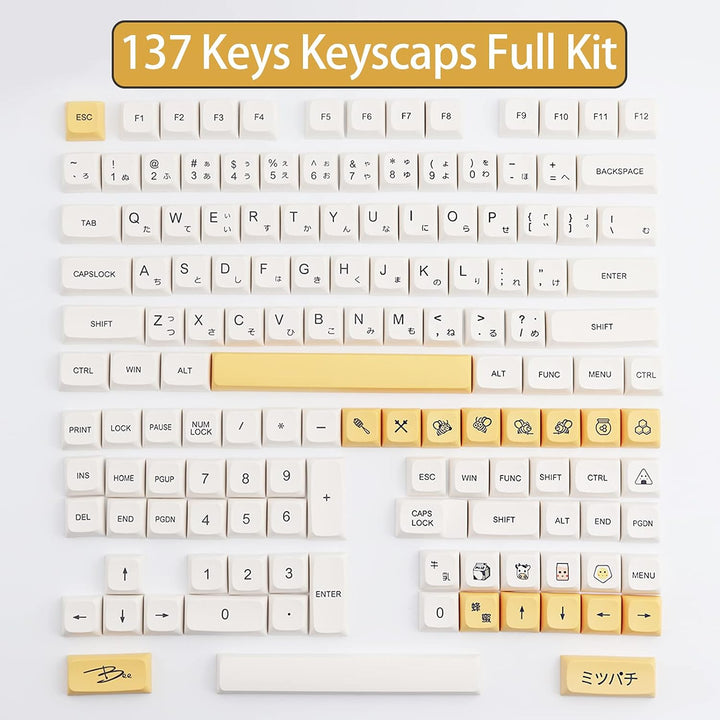 Keycaps Anime PBT Keycaps XDA Profil ANSI Layout Japanese Keycaps 137 Keys Dye-Sublimation für Cherr