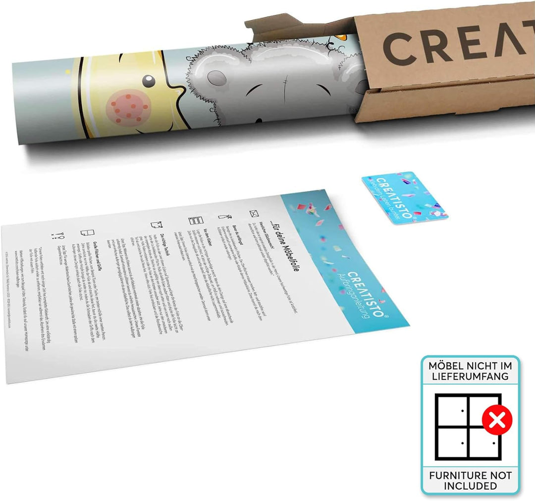 Kinder Möbel Klebefolie - passend für IKEA Kallax Regal 1 Türe I Tolle Kinderzimmer Einrichtung - Mö