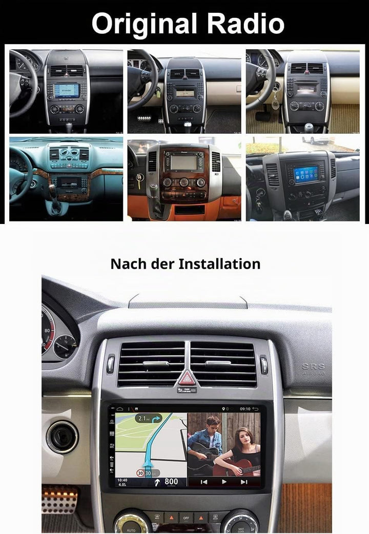 SXAUTO Android 12 - [6G+128G] - IPS Autoradio Passt für Benz W169 W245 B160 B170 B180 B200 W639 Vito