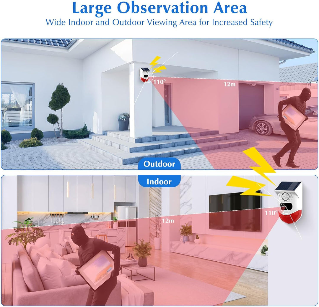 Yasorn Smart Bewegungsmelder Alarm, Bewegungssensor mit Fernbedienung, 120 dB Infrarot Sensor Reichw