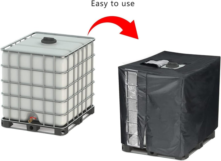Abdeckung IBC Tank, IBC Tank Abdeckung Wassertank 1000L,Wassertank Schutzhülle mit Reissverschluss K
