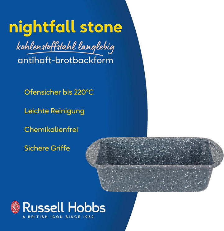 Russell Hobbs Nightfall Stone Rechteckig Brotbackform - Karbonstahl Kuchenform, BPA/PFOA-Frei, kaste