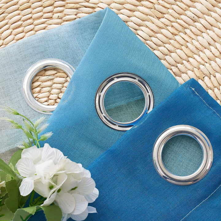 MIULEE 2er Set Voile Vorhang Zweifarbiger Vorhang mit Ösen Transparente Gardine Ösenschal Fenstersch