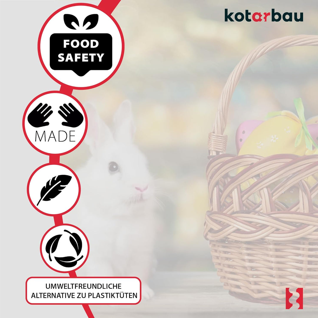 KOTARBAU® Weidenkorb mit Henkel Kinder 290 x 220 x 200 mm Kinder Ostern Körbchen kleiner Weidenkorb