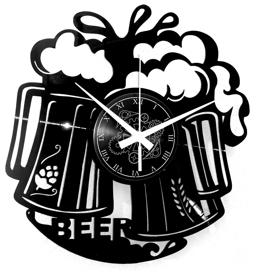 Instant Karma Clocks Vinyl Wanduhr, Handgefertigt, Beer Bier, Barman Cocktail Bar