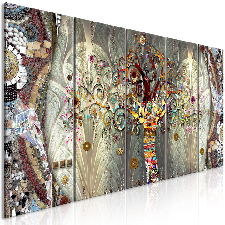 murando Acrylglasbild Gustav Klimt Baum des Lebens 150x60 cm 5 Teilig Wandbild auf Acryl Glasbilder
