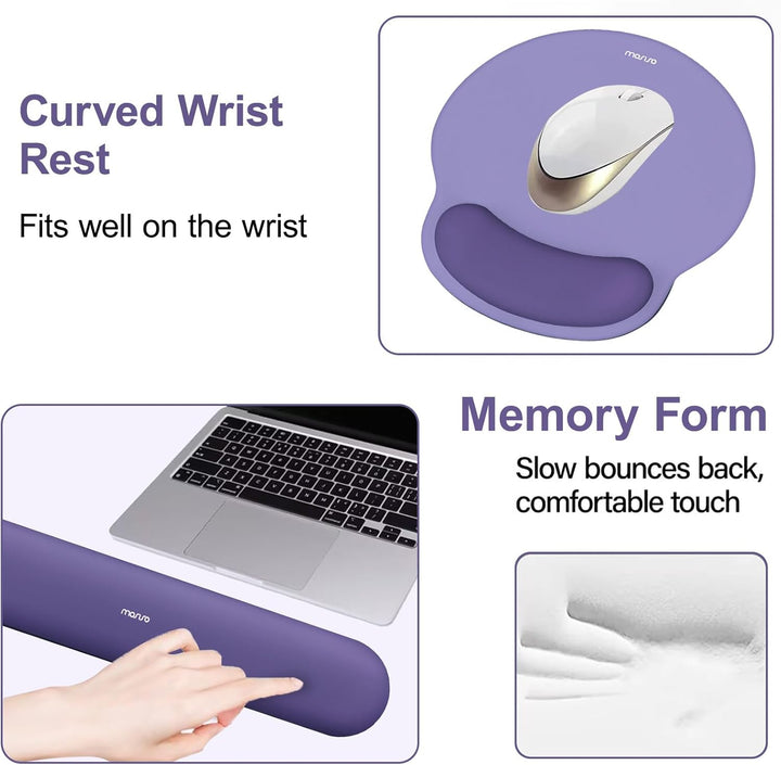 MOSISO Handgelenkstütze für Mauspad&amp;Tastatur Set, Ergonomisch Kreisförmig Mauspad&amp;Untersetzer rutsch