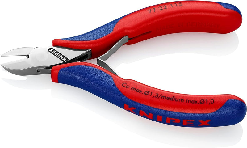 Knipex Elektronik-Seitenschneider mit Mehrkomponenten-Hüllen 115 mm 77 22 115 runder Kopf, ohne Face