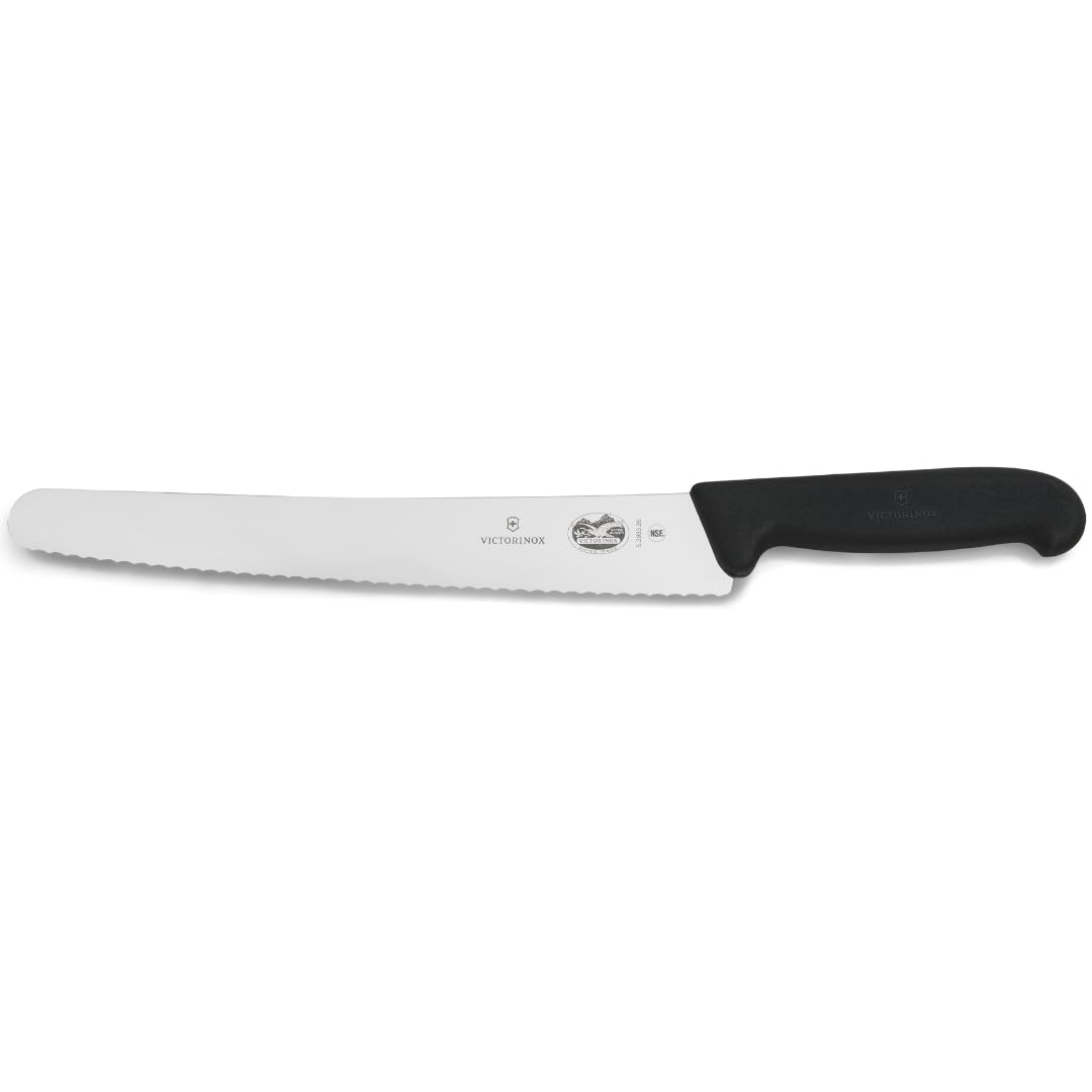 Victorinox Fibrox Konditorsäge mit Wellenschliff, Langes Küchenmesser für Kuchen und Backwaren, 26 c