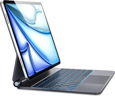 Earto iPad Pro 12,9 Tastatur 2022, Magnetische Freischwebende Tastatur Hülle mit Touchpad, 7-Farbige