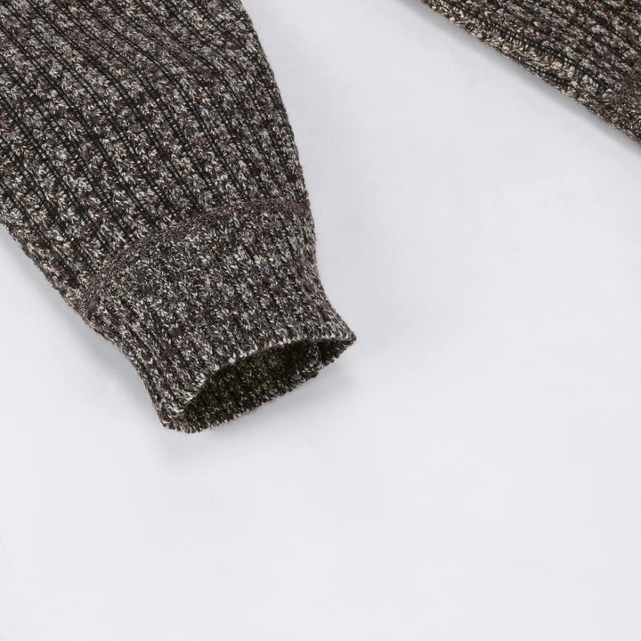 Allthemen Herren Cardigan Grobstrick Reissverschluss Strickjacke mit Stehkragen Winter Pollover Knit