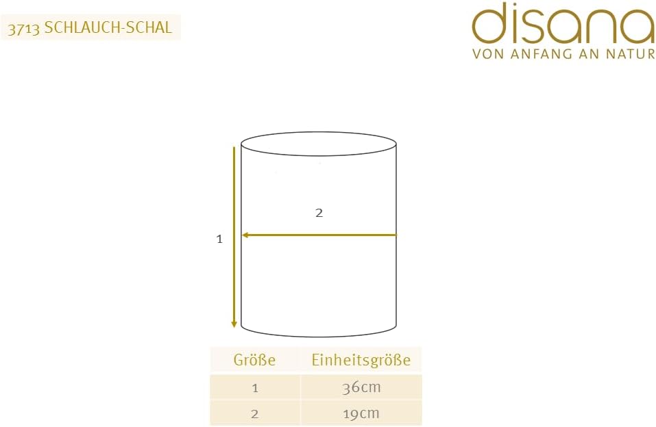 Disana SCHLAUCH-SCHAL, 100% Bio-Merinowolle GOTS, IVN Best | extra leicht und warm | Baby Kleinkind