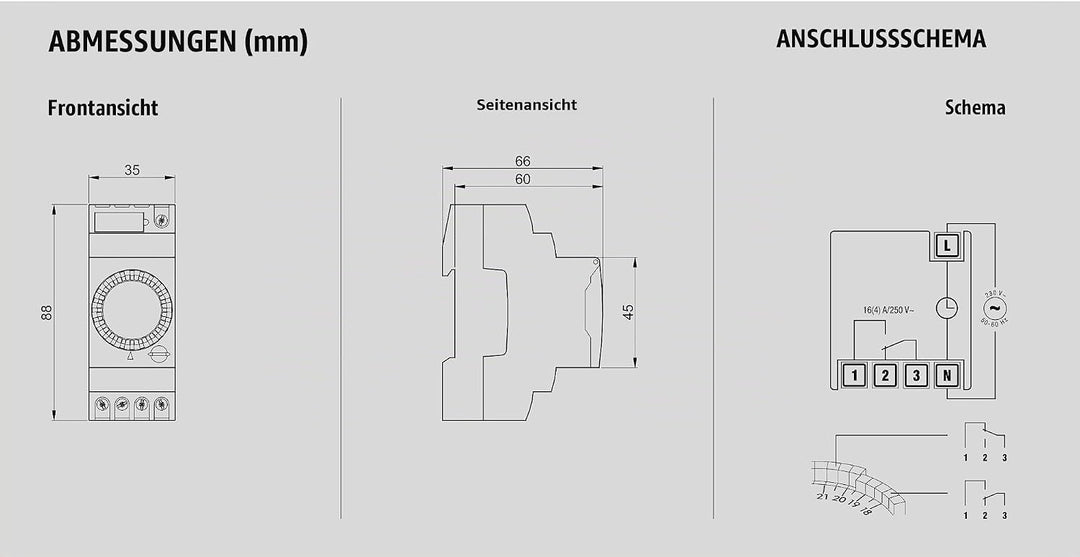 VEMER VP879100 Duet-D Elektromechanisch Zeitschaltuhr mit Täglicher Programmierung, DIN-Schienenmont