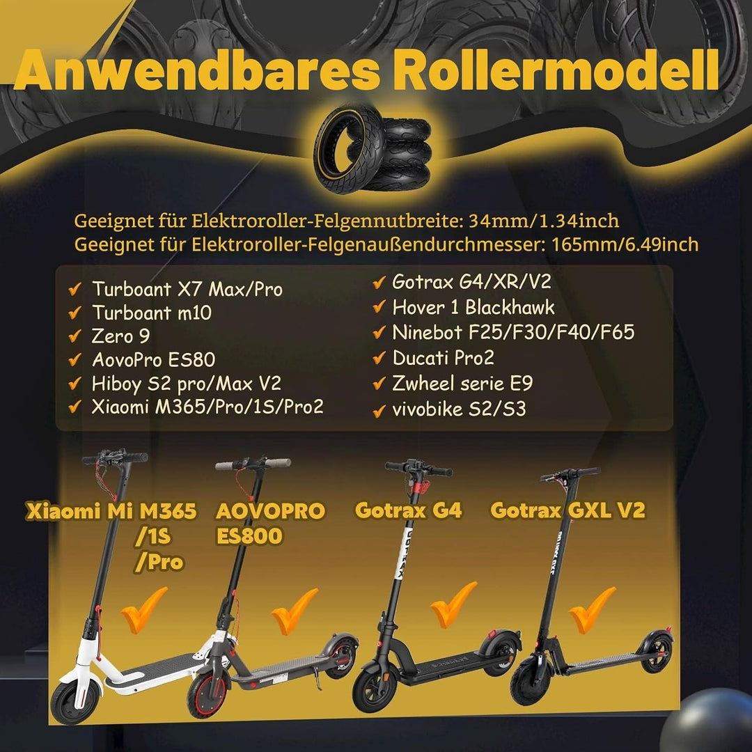 Vollreifen 10 x 2,125 Zoll – für Elektroroller Pure Air, SoFlow S06, Vivobike S2 & S3 Max, Xiaomi 3