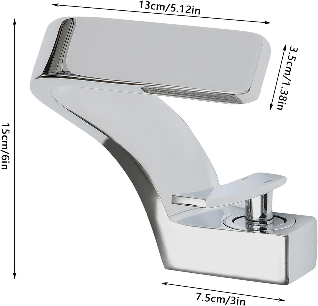 bad wasserfall armatur waschtischarmatur modern Design badezimmerarmatur elegant für Waschtischarmat