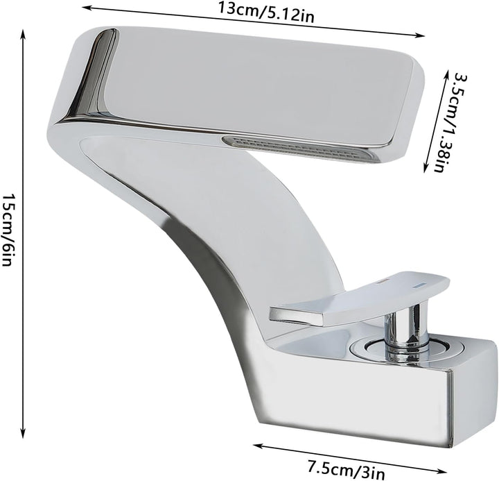 bad wasserfall armatur waschtischarmatur modern Design badezimmerarmatur elegant für Waschtischarmat