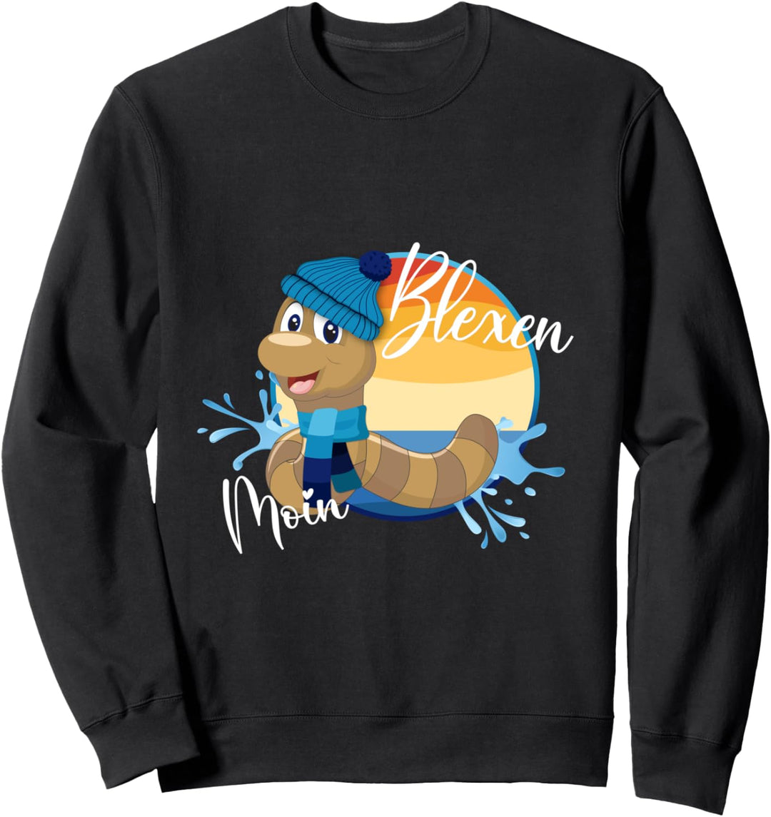 Lustiger Wattwurm von der Nordsee Wattenmeer Blexen Sweatshirt