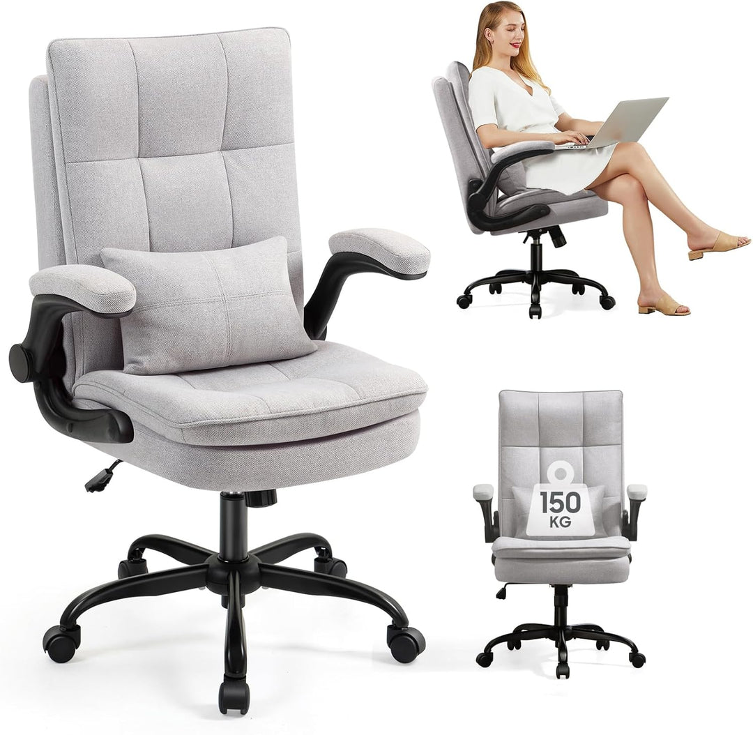 Asukale Bürostuhl Ergonomisch [TESTSIEGER] Schreibtischstuhl | Hochklappbare Armlehne & Hohe Rückenl