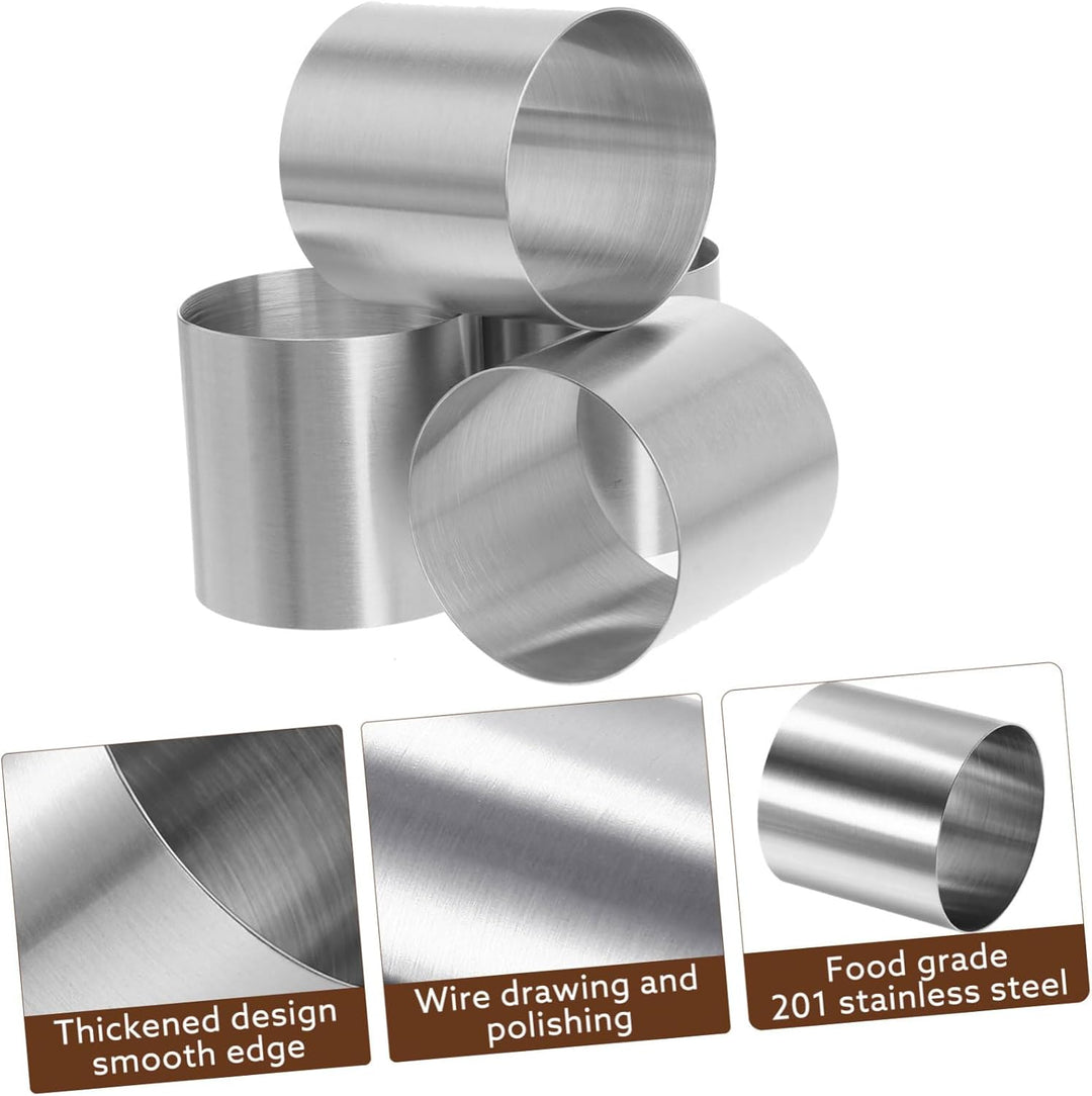 YARNOW 8 Stück Mousse Ringe Dessertring Set Speisering Mini Tortenring Kleine Kuchenform Dessert Sch
