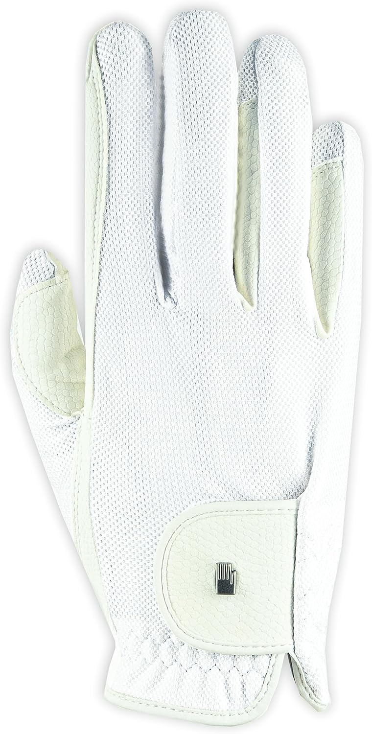 Roeckl Sports Reithandschuh ROECK-Grip LITE, Turnier Sommer Handschuh, 3 Farben, Grösse 6-11 6 Weiss