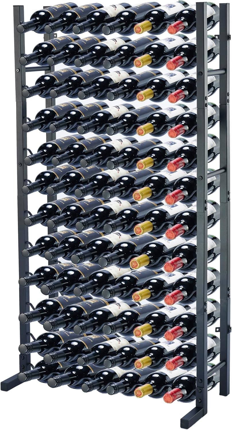 Weinregal - Weinschrank - Weinflaschenhalter - Weinlagerung - Schwarz - Pulverbeschichteter Stahl -