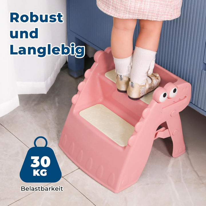 Tritthocker Kinder, Hocker Kinder Klappbar Tritthocker 2 Stufen, Rutschfester Hocker Kinder Bad Anti