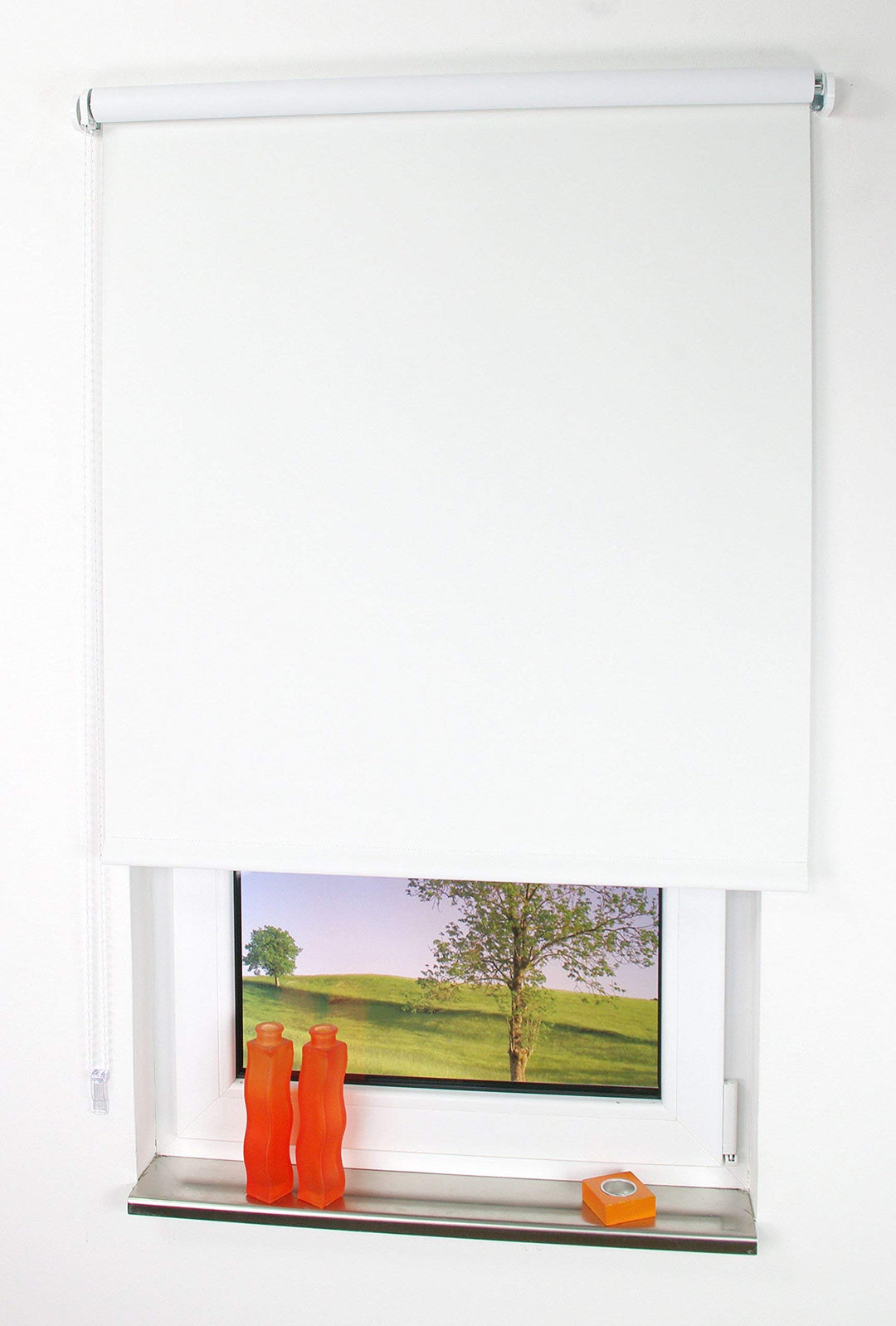Liedeco Verdunklungsrollo, 62 x 180 cm, unifarben, Schwarz, weiss, 062 X 180 cm Weiss 062 X 180 cm,
