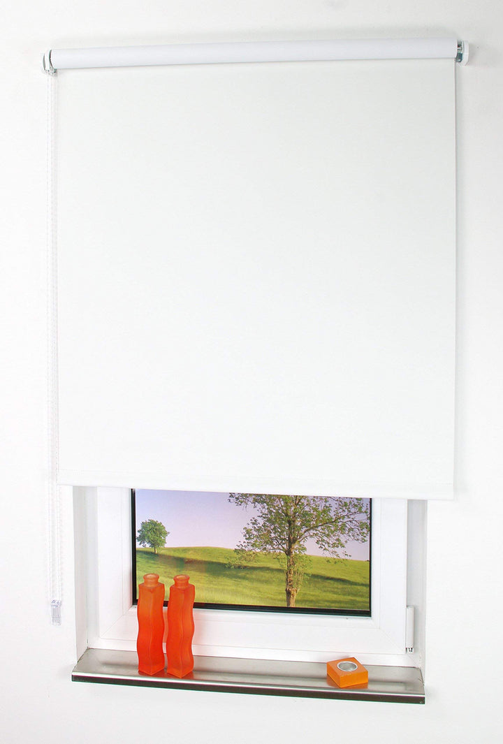 Liedeco Verdunklungsrollo, 62 x 180 cm, unifarben, Schwarz, weiss, 062 X 180 cm Weiss 062 X 180 cm,